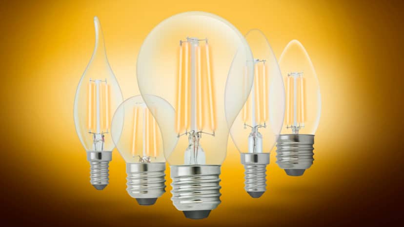 LED Filament Lampen mit unterschiedlichen Kolbenformen